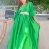 C-throu Long Satin Dress