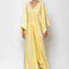 C-throu Satin Kaftan Dress