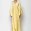 C-throu Satin Kaftan Dress