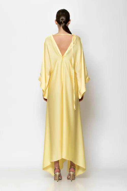 C-throu Satin Kaftan Dress