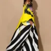 C-throu Satin Printed Dress
