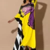 C-throu Satin Printed Dress