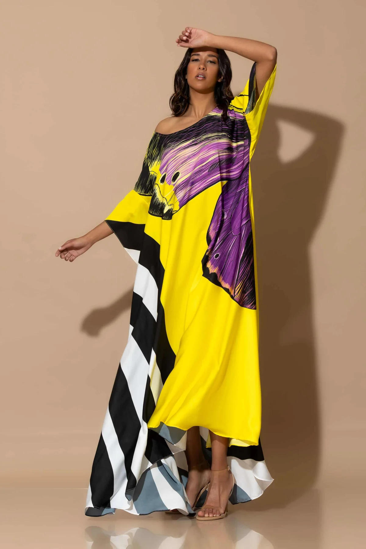 C-throu Satin Printed Dress