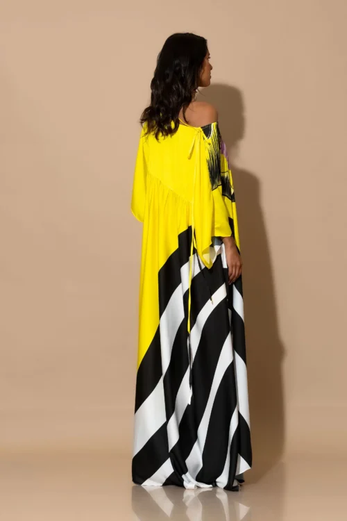 C-throu Satin Printed Dress