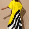 C-throu Satin Printed Dress