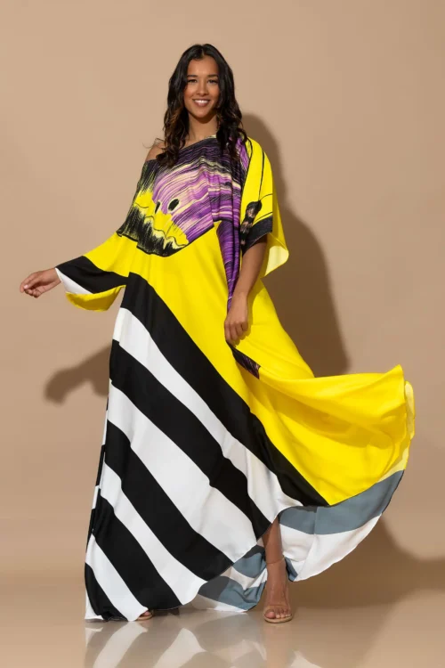 C-throu Satin Printed Dress