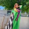 C-throu Satin Printed Dress