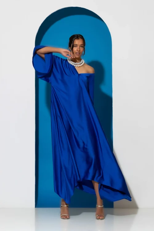 C-throu Kaftan Satin Dress