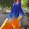 C-throu Printed Satin Dress