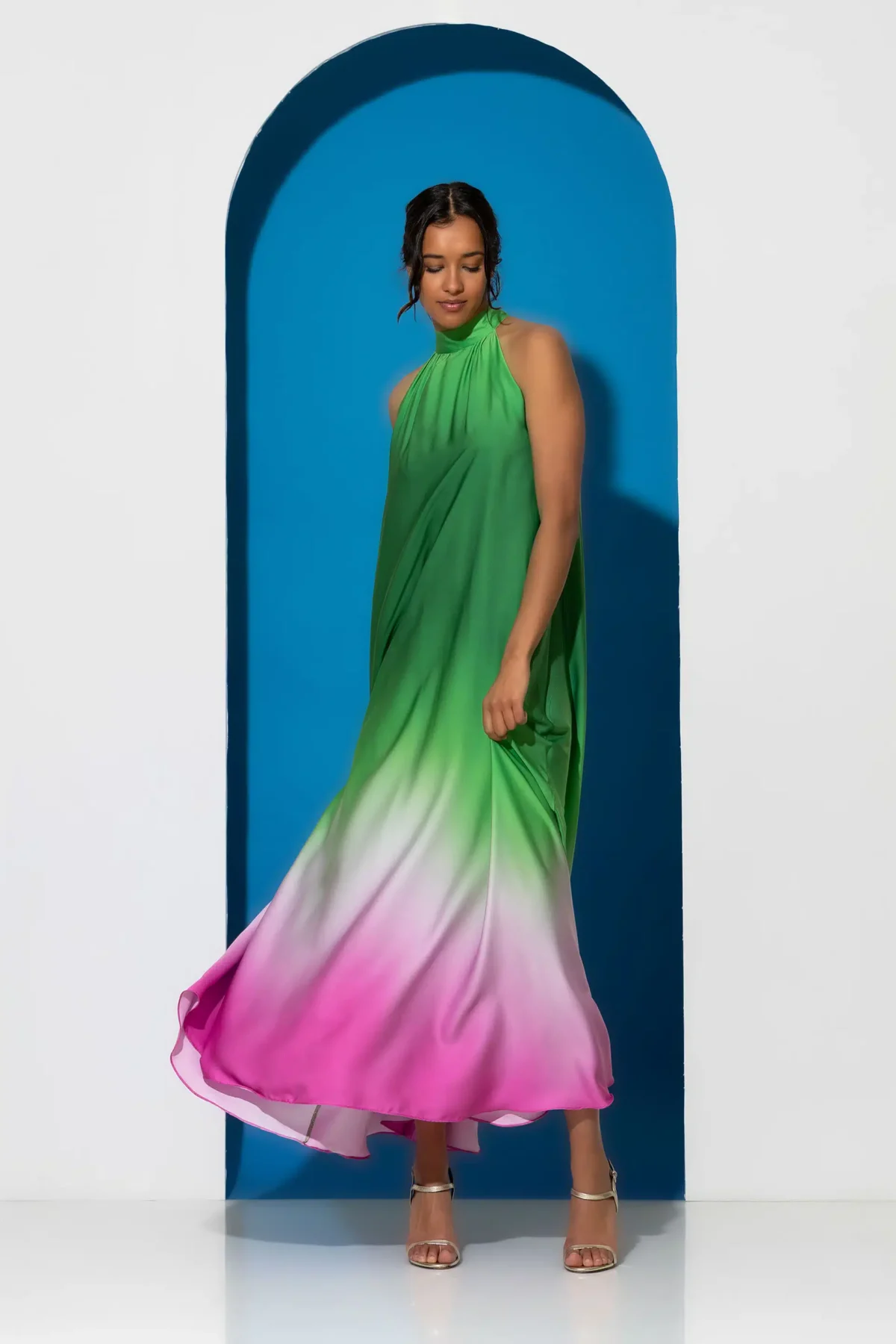 C-throu Printed Satin Dress