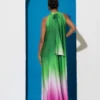 C-throu Printed Satin Dress