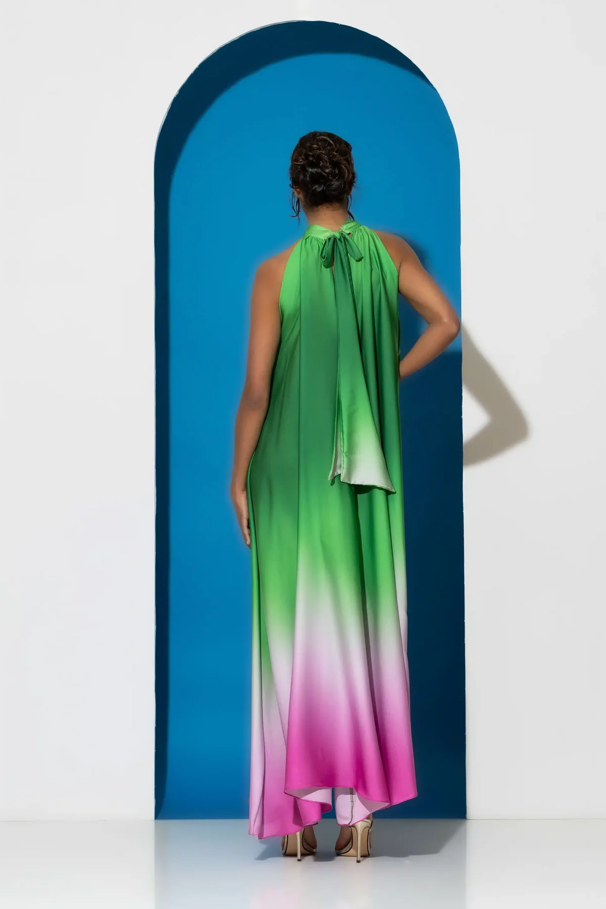 C-throu Printed Satin Dress