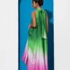 C-throu Printed Satin Dress