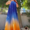 C-throu Printed Satin Dress