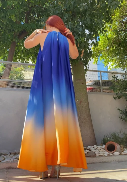 C-throu Printed Satin Dress