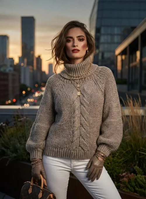 Antidote knitwear Knitted Sweater Turtleneck Braid