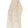 C-throu Ecru Flocked Sheer Lace Leggings