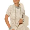 C-throu Flocked Sheer Lace Blouse