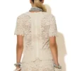 C-throu Flocked Sheer Lace Blouse