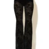 C-throu Flocked Sheer Lace Leggings