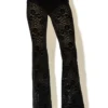 C-throu Flocked Sheer Lace Leggings