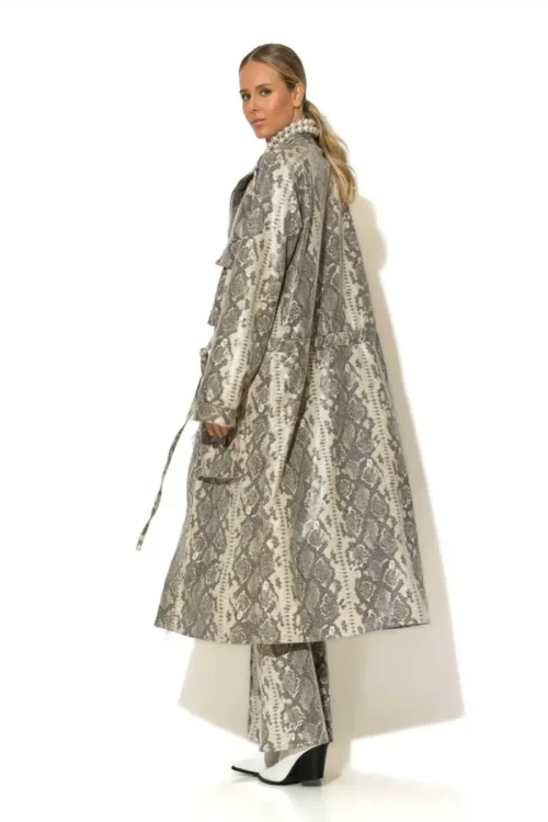C-throu Leatherette Snake Parka