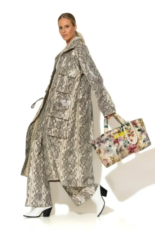 C-throu Leatherette Snake Parka