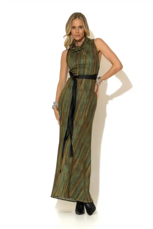 C-throu Multicolor Crisscross Straps Dress
