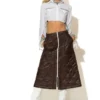 C-throu Puffer Skirt With Front Zipper