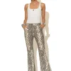 C-throu Snake Leatherette Pants