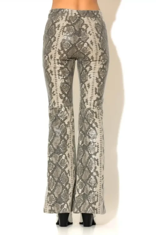 C-throu Snake Leatherette Pants