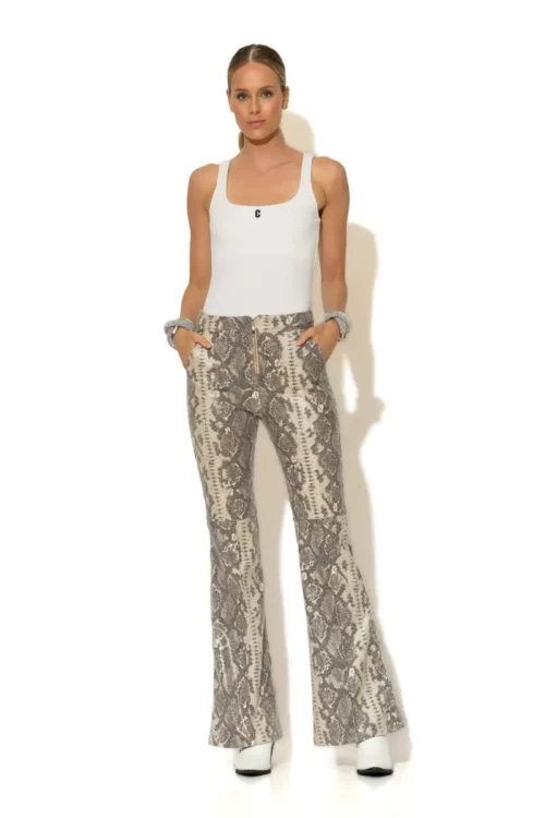 C-throu Snake Leatherette Pants