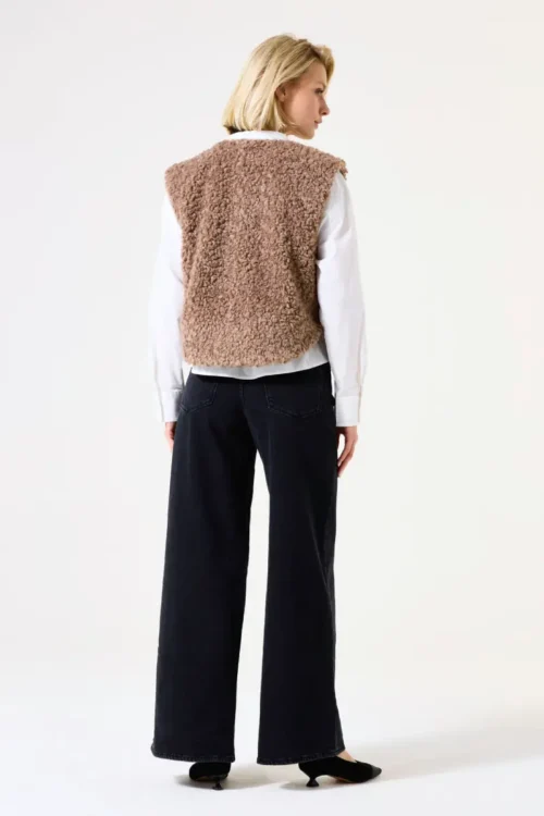 We Are Garcia Taupe Teddy Vest