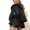 C-throu Black Short Puffer Jacket