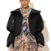 C-throu Black Short Puffer Jacket