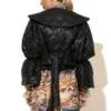 C-throu Black Short Puffer Jacket