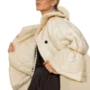C-throu Ecru Short Puffer Jacket