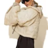 C-throu Ecru Short Puffer Jacket