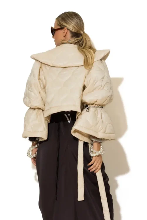C-throu Ecru Short Puffer Jacket