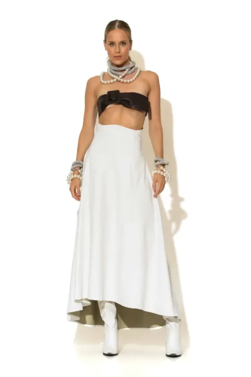 C-throu High Waisted Leatherette Skirt