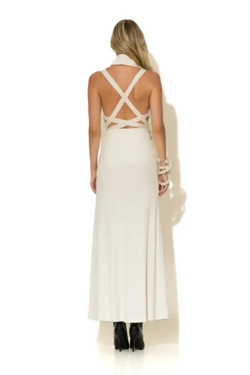 C-throu Knitted Rip Maxi Dress