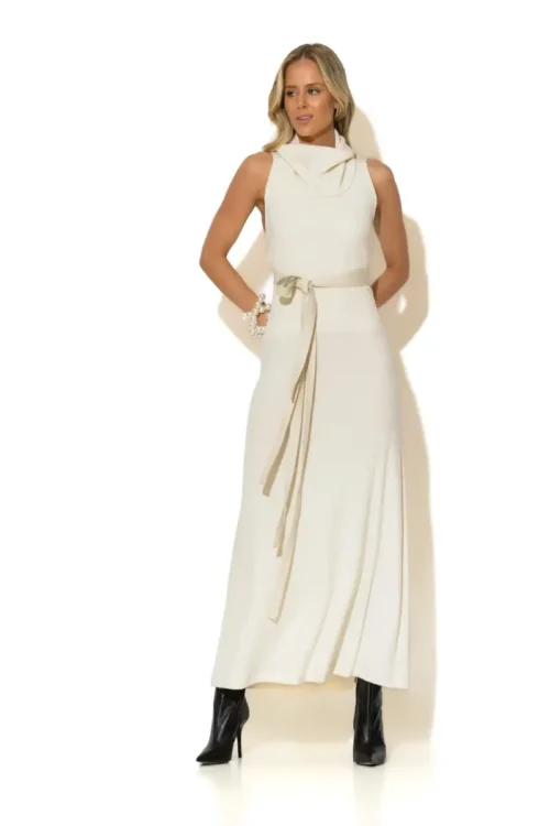 C-throu Knitted Rip Maxi Dress