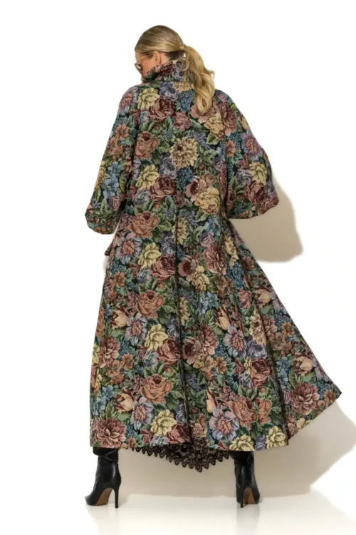 C-throu Oversized Maxi Brocade Coat