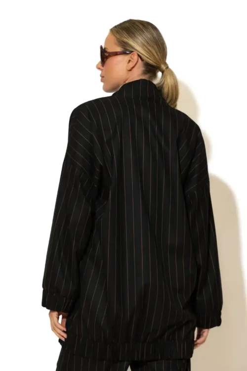 C-throu Striped Bomber Jacket