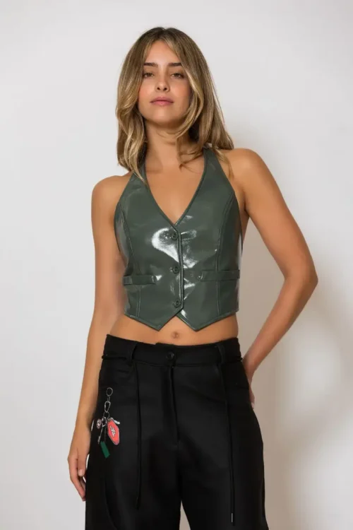 Less Sonder Feeling Faux Leather Vest