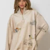 Less Sonder Feeling Printed Loose Hoodie