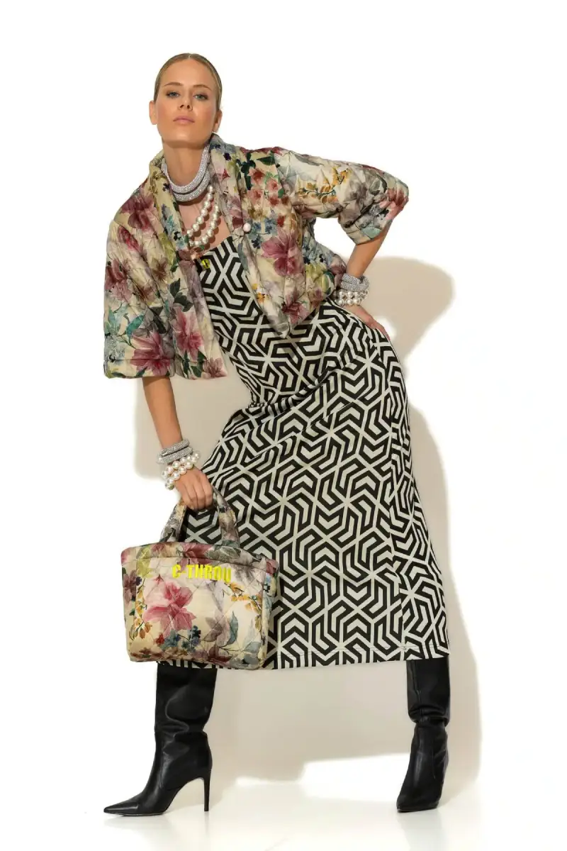 C-throu Floral Puffer Tote Bag