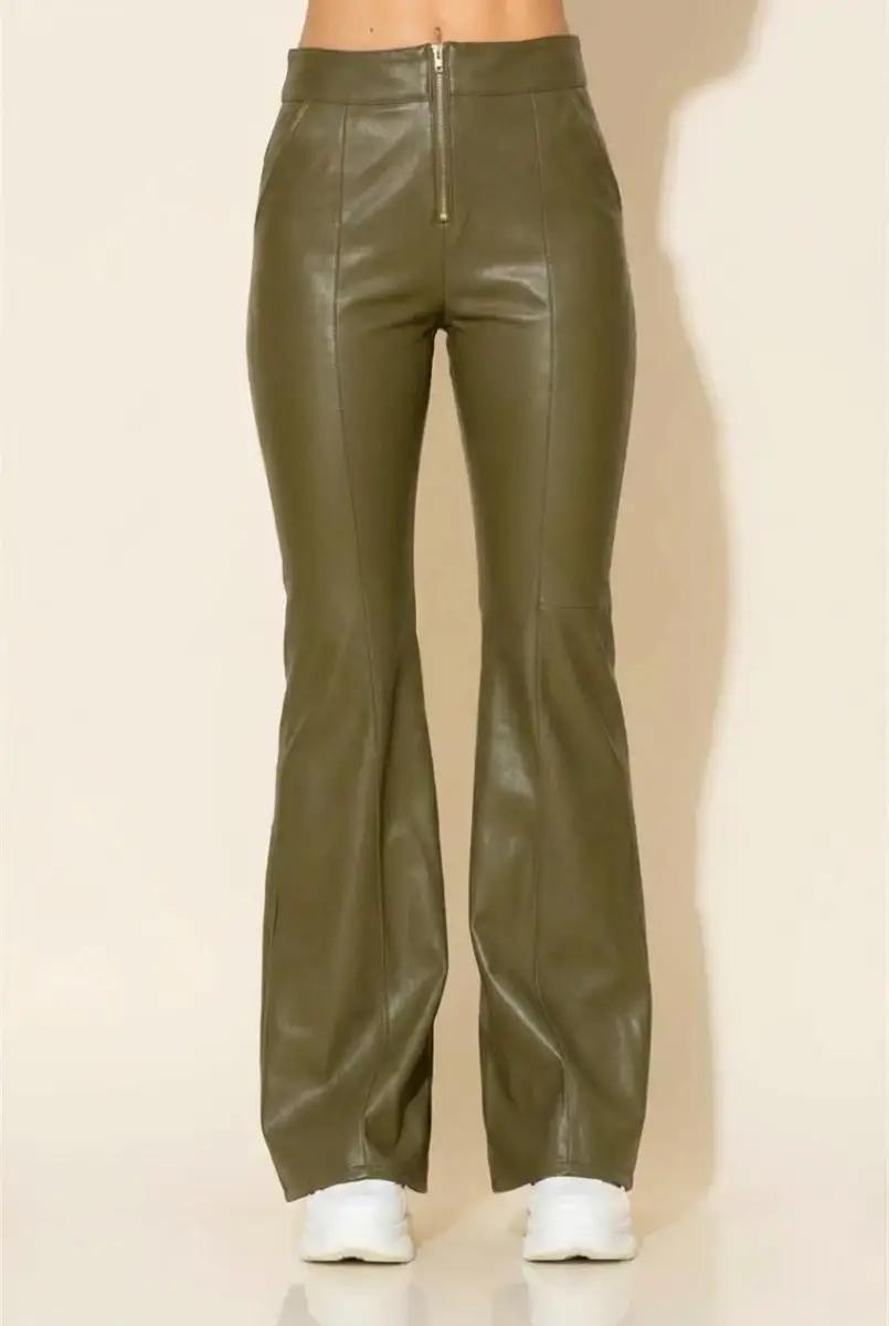 C-throu High Waisted Leatherette Pants