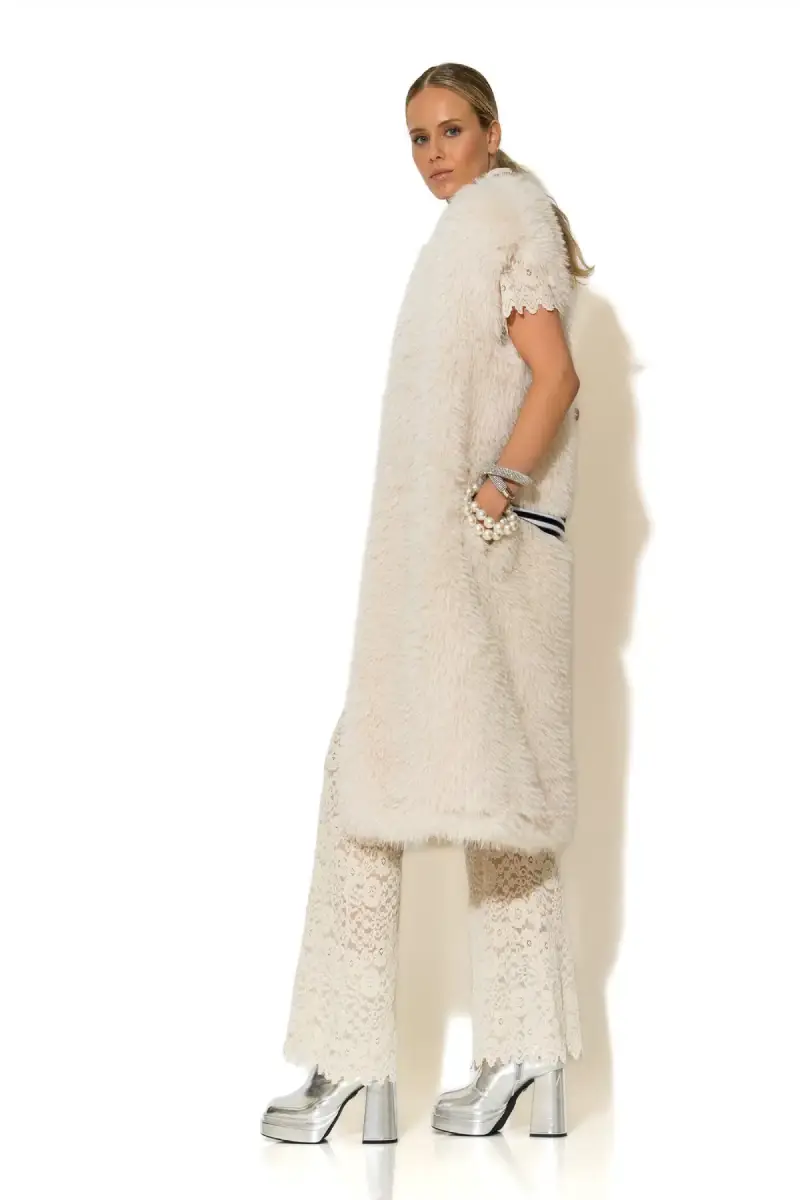 C-throu Long Faux Fur Coat