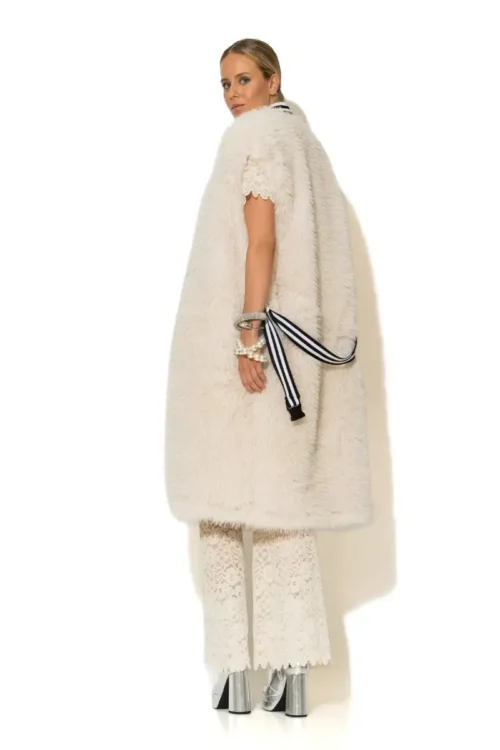 C-throu Long Faux Fur Coat